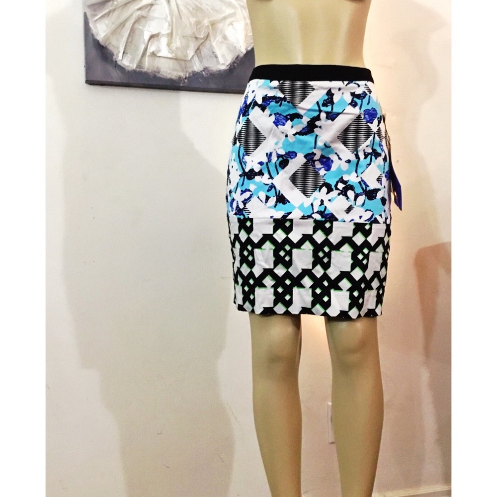 NWT Peter pilotto floral check fitted skirt